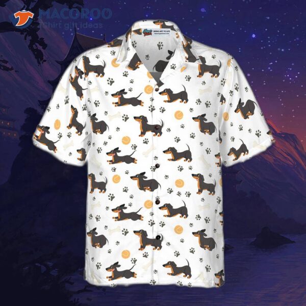 Dachshund Seamless Pattern Adorable Pet Hawaiian Shirt