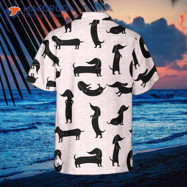 “dachshund Silhouette Pattern Hawaiian Shirt”