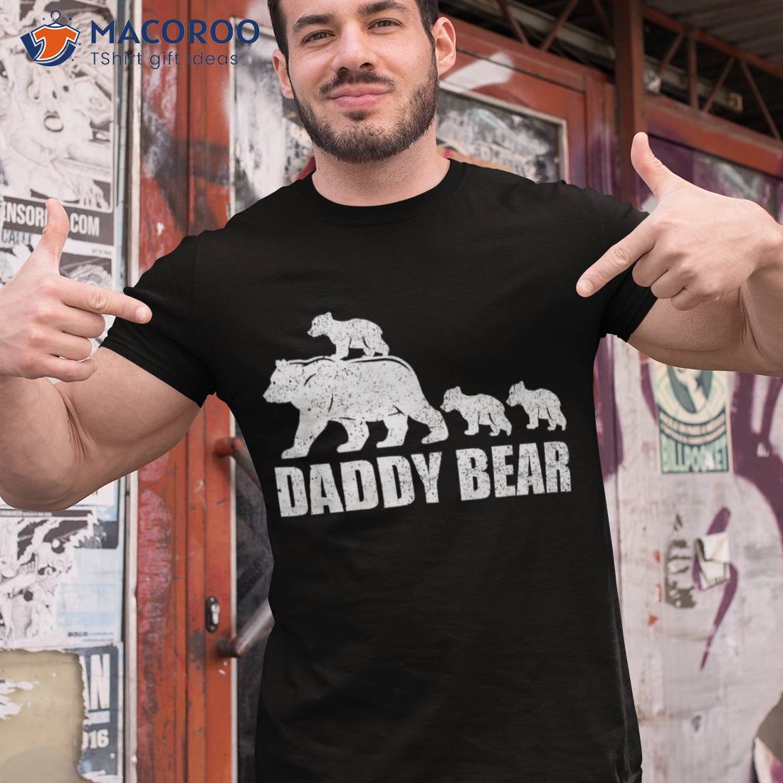 Daddy Bear 3 Cubs Shirt Kids Tshirt Dad