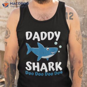 daddy shark fathers day gift from wife son daughter shirt tank top