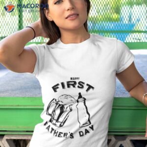 dads first fathers day beer and bottle shirt tshirt 1