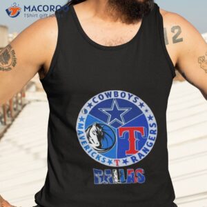 dallas cowboys dallas rangers dallas mavericks 2023 logo shirt tank top 3