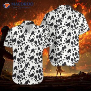 Dalmatian-patterned Black-and-white Hawaiian Shirts