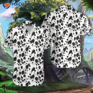 Dalmatian-patterned Black-and-white Hawaiian Shirts