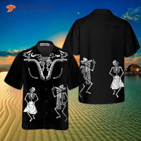 Dancing Skeleton Dia De Los Muertos Hawaiian Shirt, Day Of The Dead Gift Shirt