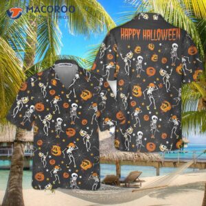 dancing skeletons happy halloween hawaiian shirt funny best gift for halloween 2