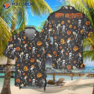 dancing skeletons happy halloween hawaiian shirt funny best gift for halloween 3