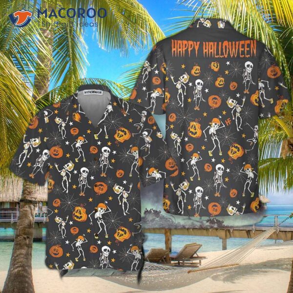 “dancing Skeletons Happy Halloween Hawaiian Shirt – Funny Best Gift For Halloween”