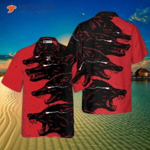 dangerous black wolf hawaiian shirt 0