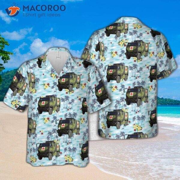 Danish Army Ambulance Mowag Duro Hawaiian Shirt