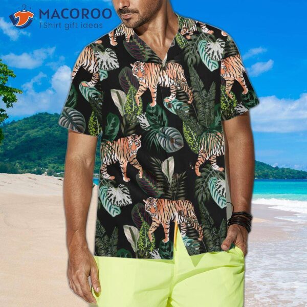 Dark Jungle Exotic Tiger Shirt For Hawaiian