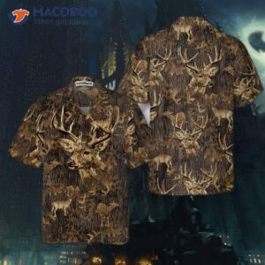 deer season is here and this big buck with a camouflage pattern hunting hawaiian shirt makes for the perfect camo shirt 0