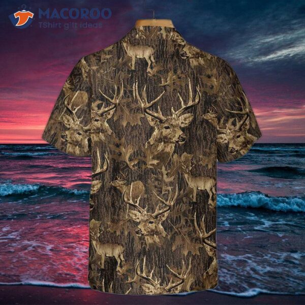 Deer Season Is Here, And This Big Buck With A Camouflage Pattern Hunting Hawaiian Shirt Makes For The Perfect Camo Shirt.