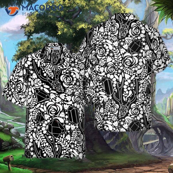 Deer Skull Crystal Seamless Pattern Hawaiian Shirt