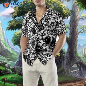 deer skull crystal seamless pattern hawaiian shirt 4