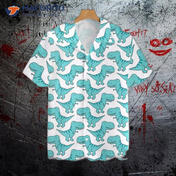 Dino Blue Mint Hawaiian Shirt