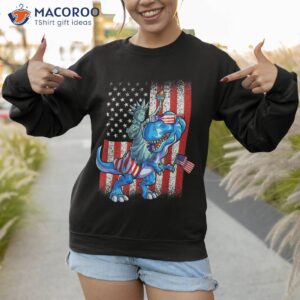 dino statue of liberty 4th july shirt boys american flag sweatshirt