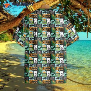 Dinosaur-collage-art Hawaiian Shirt