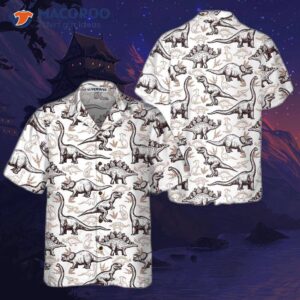 Dinosaur Footprints Seamless Pattern Hawaiian Shirt, Cool Best Gift For Lovers