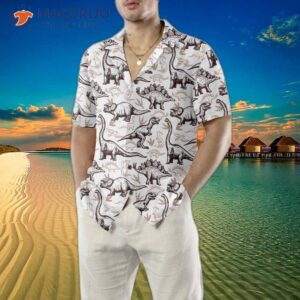 dinosaur footprints seamless pattern hawaiian shirt cool best gift for lovers 4