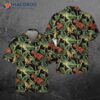 Dinosaur Tropical Pattern Hawaiian Shirt, Printed Dino Shirt For Adults