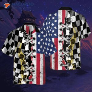 Dirt Track Racing Flag Hawaiian Shirt