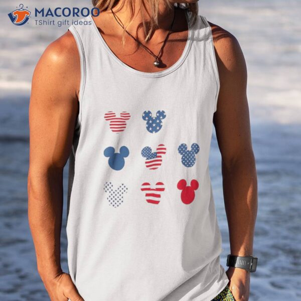 Disney Mickey And Friends Fourth Of July Flag Filled Icons Shirt
