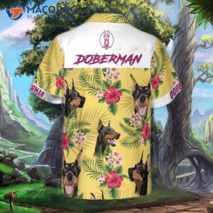 Doberman Pinscher-themed Hawaiian Shirt