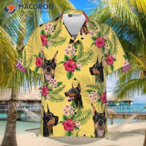 doberman pinscher themed hawaiian shirt 2