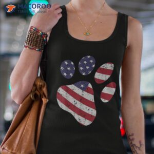 dog paw print american flag usa cute 4th of july fourth dogs shirt tank top 4
