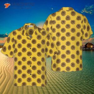 Dogecoin-patterned Hawaiian Shirt