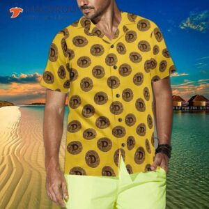 dogecoin patterned hawaiian shirt 3