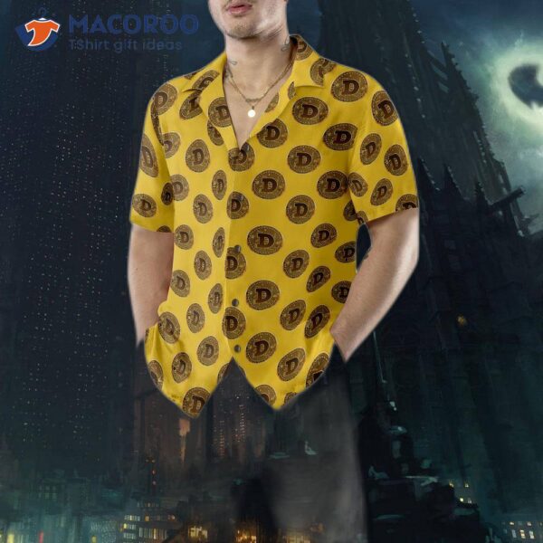 Dogecoin-patterned Hawaiian Shirt