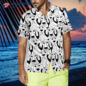 Dogs’ Emotions Black And White Seamless Hawaiian Shirt