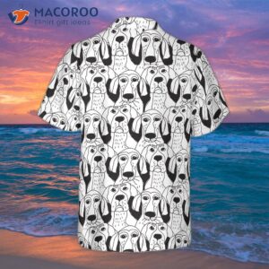 Dogs’ Emotions Black And White Seamless Hawaiian Shirt