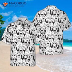 dogs emotions black and white seamless hawaiian shirt 3