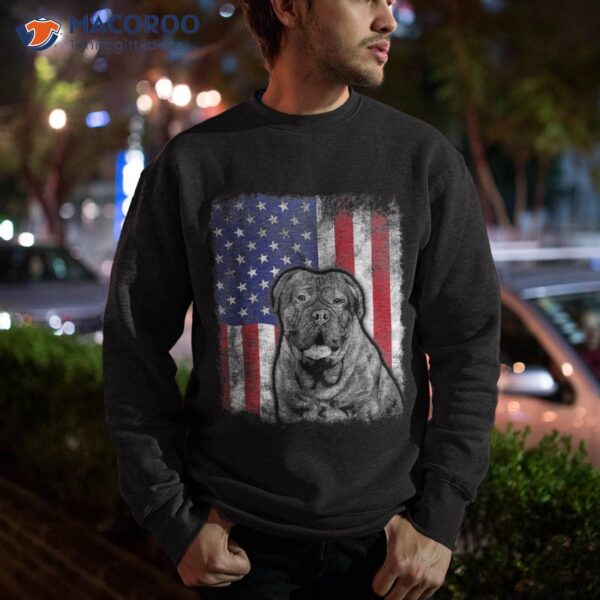 Dogue De Bordeaux American Flag Patriotic Dog 4th Of July Shirt