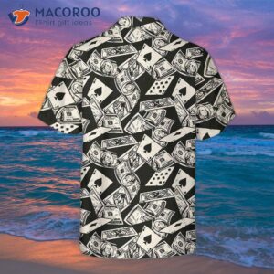 dollar bill and poker pattern hawaiian shirt shirt for funny money gift 1