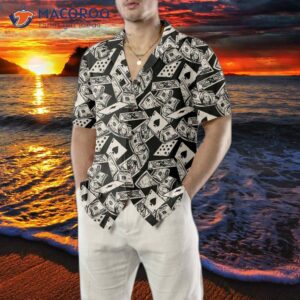 dollar bill and poker pattern hawaiian shirt shirt for funny money gift 3