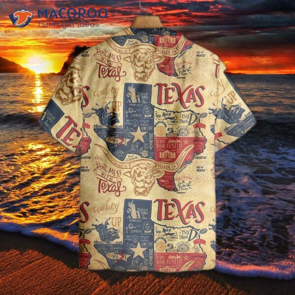 “don’t Mess With Texas Longhorns Shirt: Casual Short Sleeve State Of Hawaiian Shirt For , Patriotic Gift Idea”