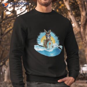 donkey surfing a wave surfing surf shirt sweatshirt