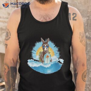 donkey surfing a wave surfing surf shirt tank top