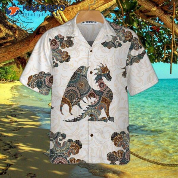 Dragon Colorful Mandala Hawaiian Shirt, Silhouette Shirt; Best Gift For Lovers