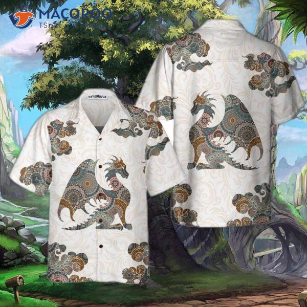 Dragon Colorful Mandala Hawaiian Shirt, Silhouette Shirt; Best Gift For Lovers