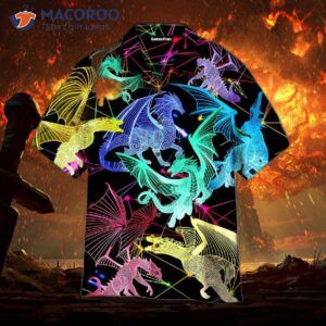 dragon neon colorful hawaiian shirt 1