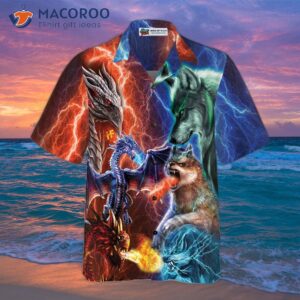 dragon vs wolves hawaiian shirt 2