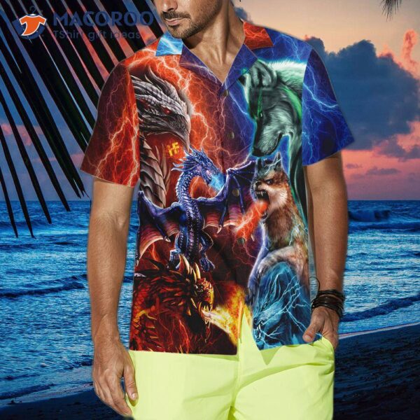 Dragon Vs. Wolves Hawaiian Shirt