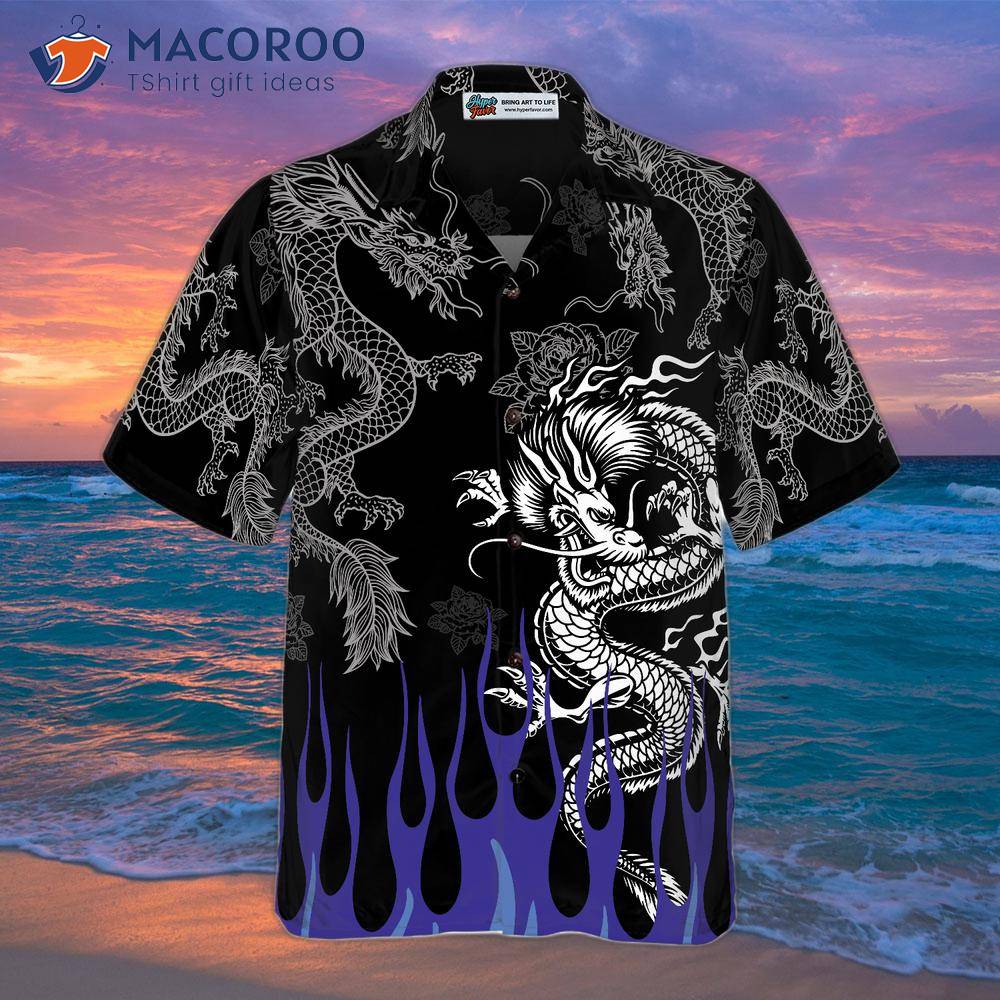 Blue Flame Hawaiian Shirt, Short Sleeve Flame Shirt For Men, Flame Print  Shirt - Trendy Aloha