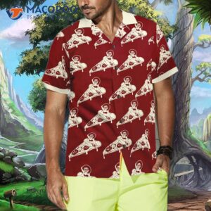 dreaming of a pizza printed hawaiian shirt for 4