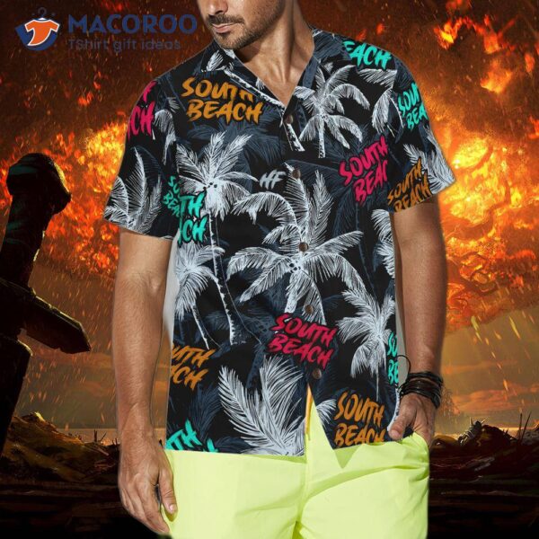 Driftwood Beach Coconut Tree Seamless Hawaiian Shirt